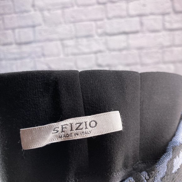 New Sfizio Italy 48 US 10 Blue Leopard Colorblock Ponte Knit Back Pencil Skirt - Picture 4 of 6